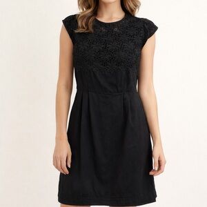 French Connection Elegant Black Lace Mini Dress